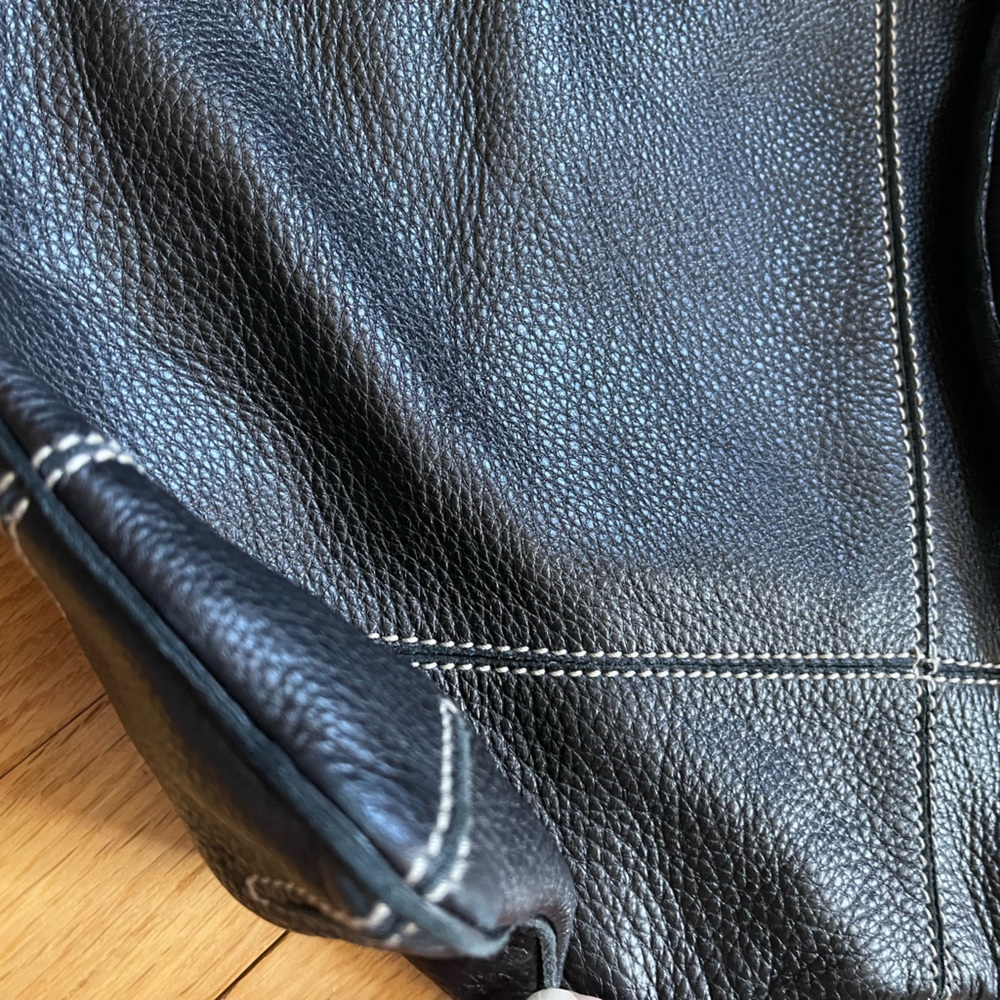 Bottega Veneta, Vintage Black w/white stitching Deerskin Leather Hobo bag - Picture 13 of 14